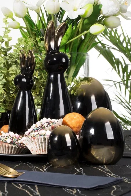 Veľkonočná dekorácia FIG 199 L čierna / zlatá (2 ks)