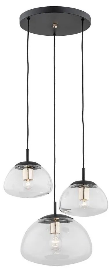 Argon 1492 - Luster na lanku TRINI 3xE27/15W/230V čierna