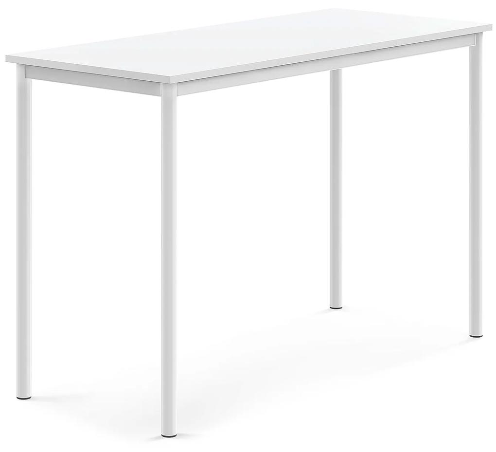Stôl SONITUS, 1400x600x900 mm, HPL - biela, biela
