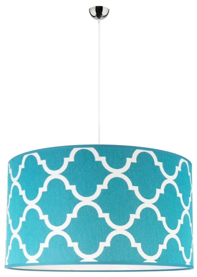 Duolla - Luster na lanku MAROKO 1xE27/40W/230V pr. 45 cm tyrkysová/biela