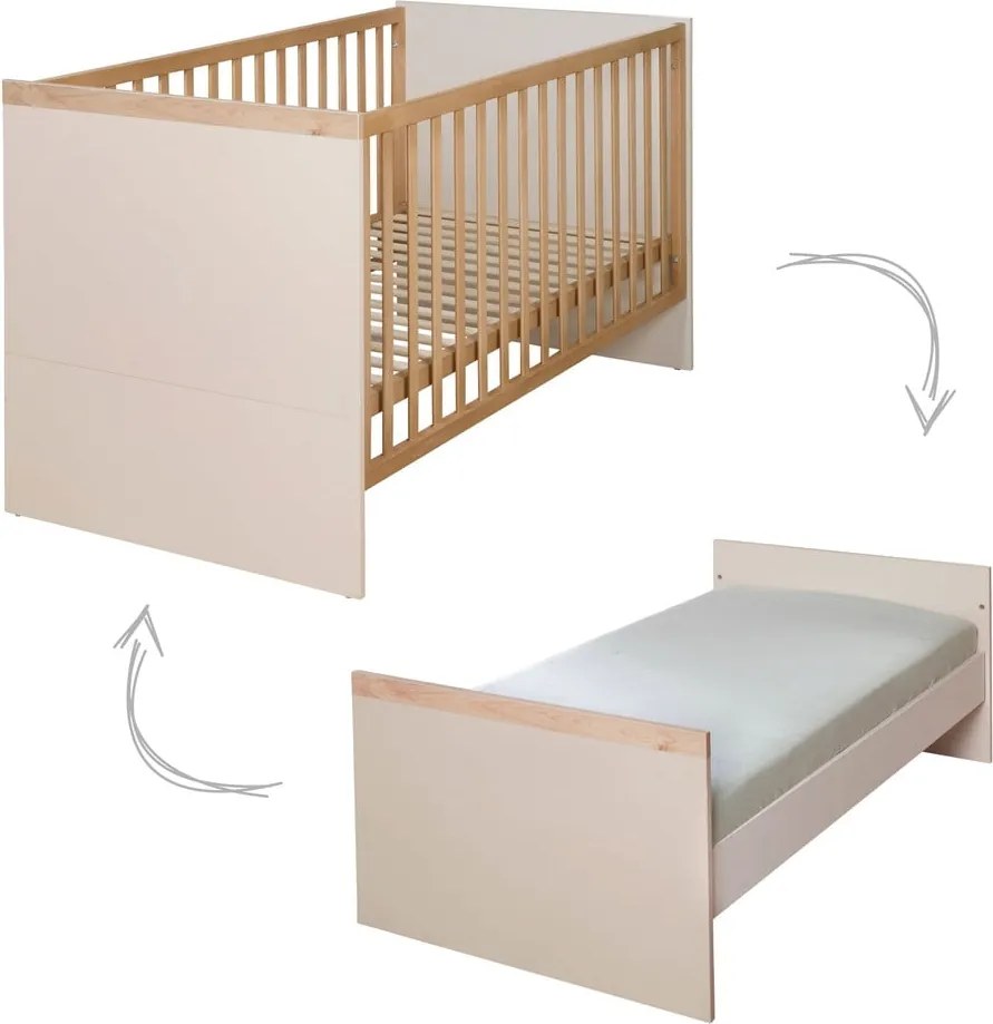 Béžová/v prírodnej farbe postieľka s nastaviteľnou výškou 70x140 cm Jil – Roba