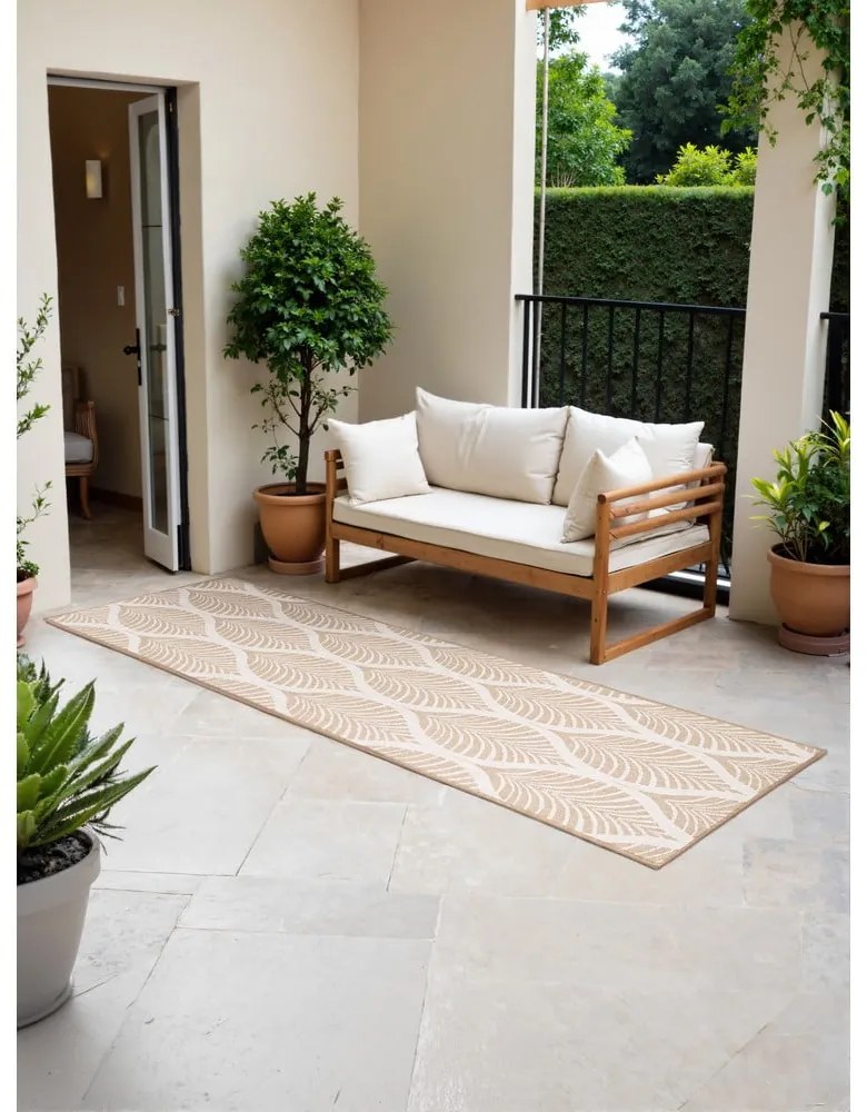 Vnútorný a vonkajší behúň v béžovej a slonovinovej farbe 80x250 cm Duet Liora – NORTHRUGS