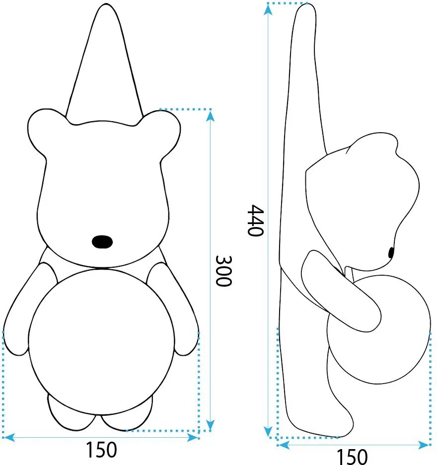Toolight G169-1W, detské nástenné svietidlo macko v tričku, 1xG9, G168-1W PINK, OSW-07808
