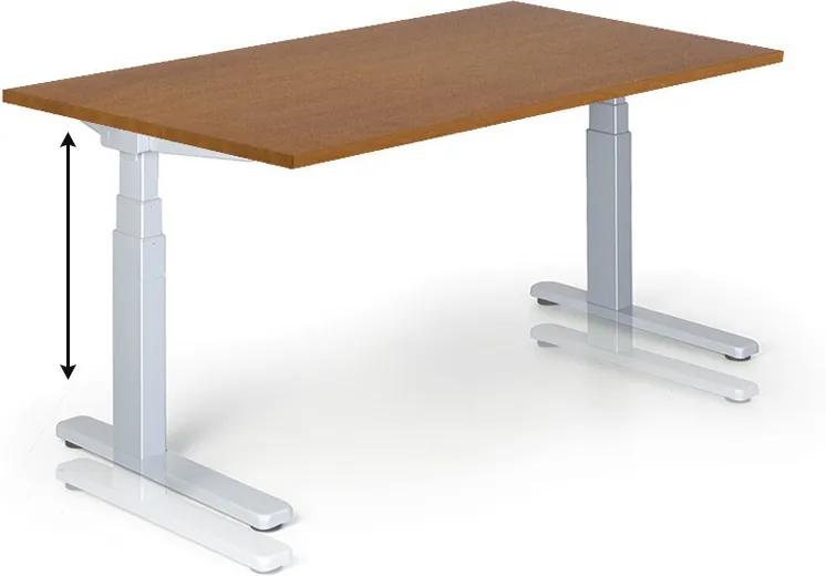Výškovo nastaviteľný stôl, 725-1075 mm, elektrický, 1600 x 800 mm, čerešňa
