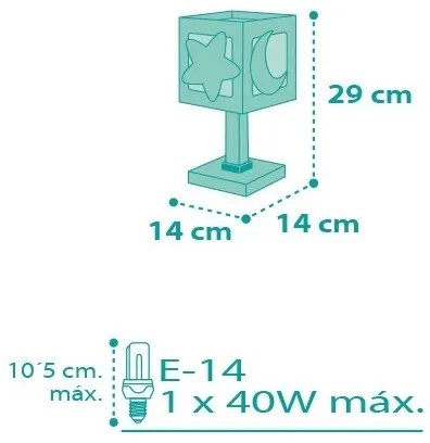 Dalber D-63231H - Detská lampička MOONLIGHT 1xE14/40W/230V