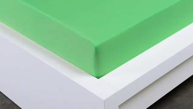 XPOSE ® Jersey prostěradlo polybavlna dvoulůžko - letní zelená 220x200 cm