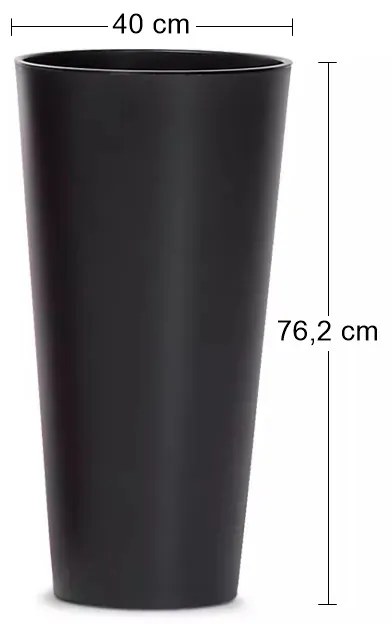 Vysoký plastový kvetináč DTUS400 40 cm - antracit