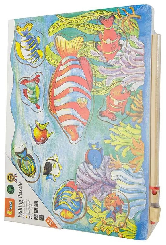 Drevené magnetické puzzle Viga Rybolov