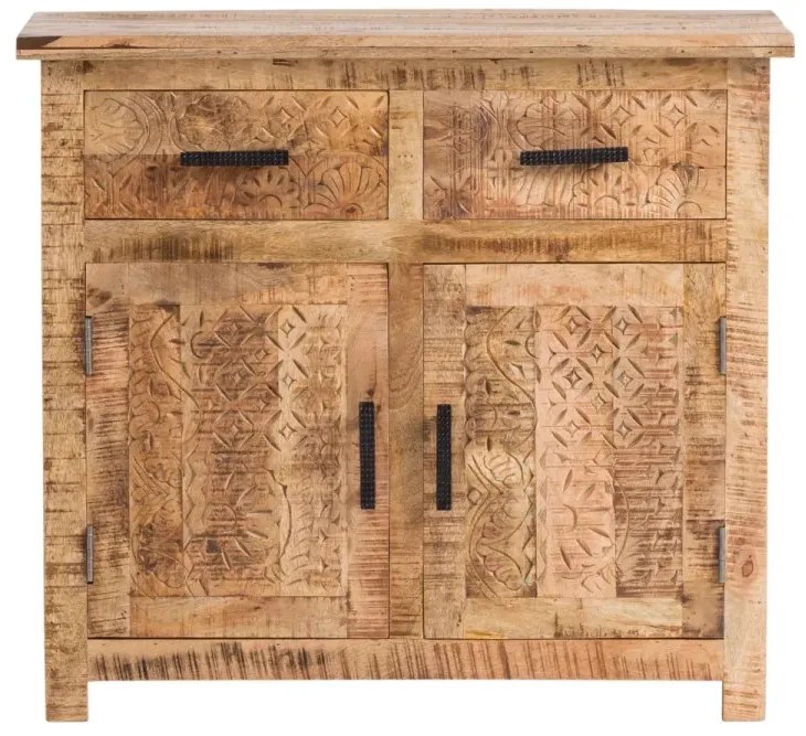 furniture-nabytek.cz - Masivní komoda Bombaj z mangového dřeva, lakovaná, hnědá – 90×42×80 cm