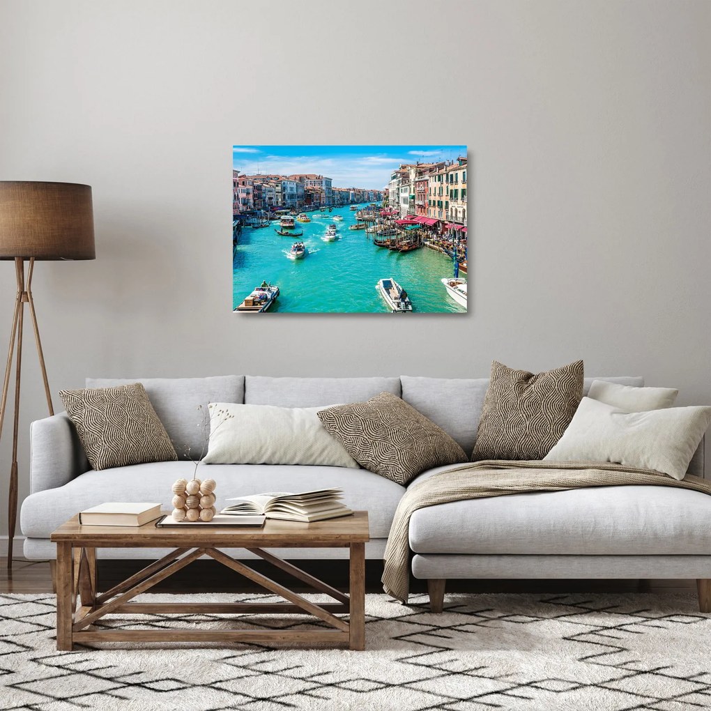 Sklenený obraz - Canal Grande, Benátky, Taliansko (70x50 cm)