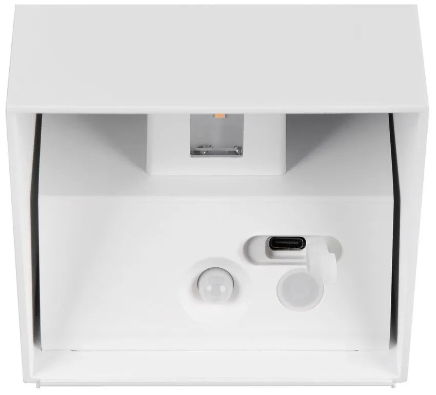 LED nástenné vonkajšie svietidlo so senzorom pohybu na USB (výška 10 cm) Genie – Trio