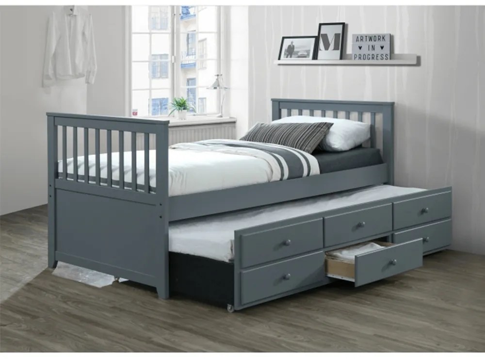 Jednolôžková posteľ 90 cm Ahlan (sivá) (s roštom). Akcia -13%. Vlastná spoľahlivá doprava až k Vám domov. 1002459