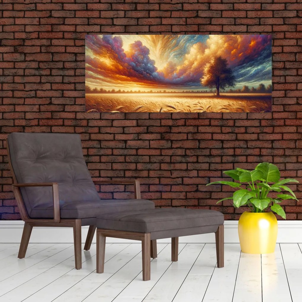Obraz – Strom na poli (120x50 cm)