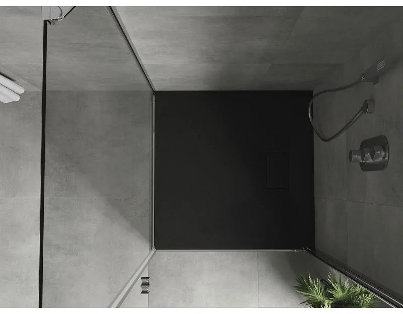 Mexen Hugo, SMC štvorcová sprchová vanička 80 x 80 cm, čierna matná, 42708080