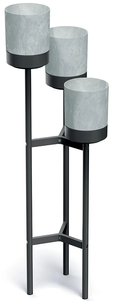 Kvetináč IKD3H - sivý betón / čierna