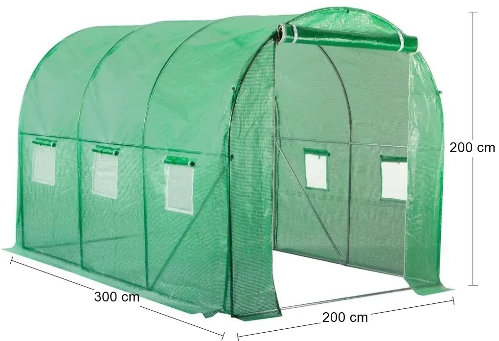 Záhradný fóliovník Greenhouse 300x200x200 cm - zelená