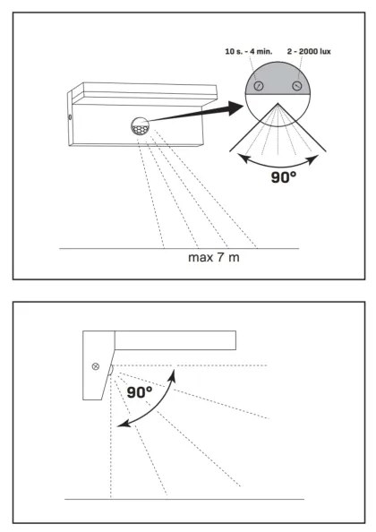 LED Vonkajšie nástenné svietidlo so senzorom TESA LED/10W/230V IP54 čierna