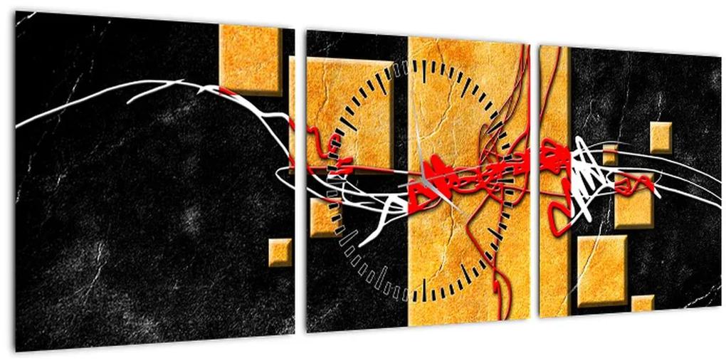 Abstraktný obraz - Tanečnice (s hodinami) (90x30 cm)