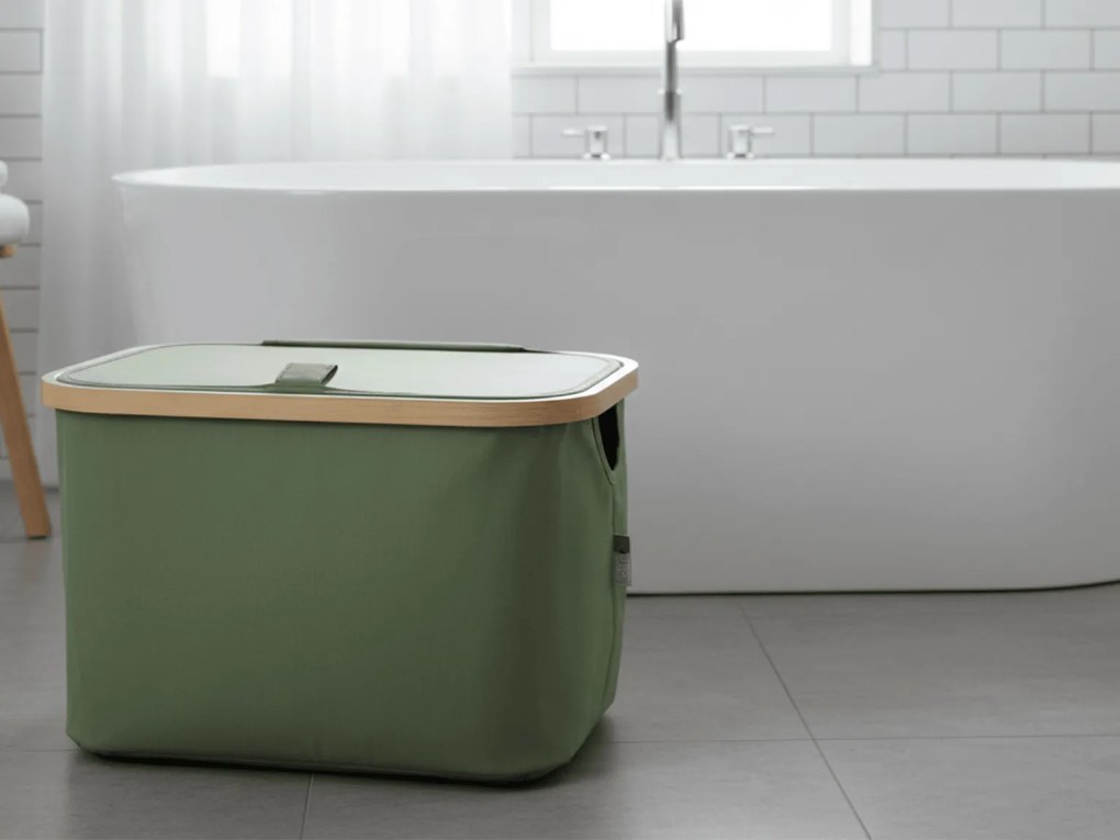 Skladací kôš NOLVIO 25 L, zelený