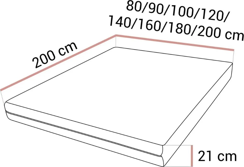 PENOVÝ MATRAC NUVEO 160 x 200 / 21 cm H3 / H4 STREDNE TVRDÝ + TVRDÝ