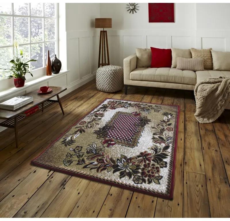 Kvalitný červený vintage koberec do obývačky