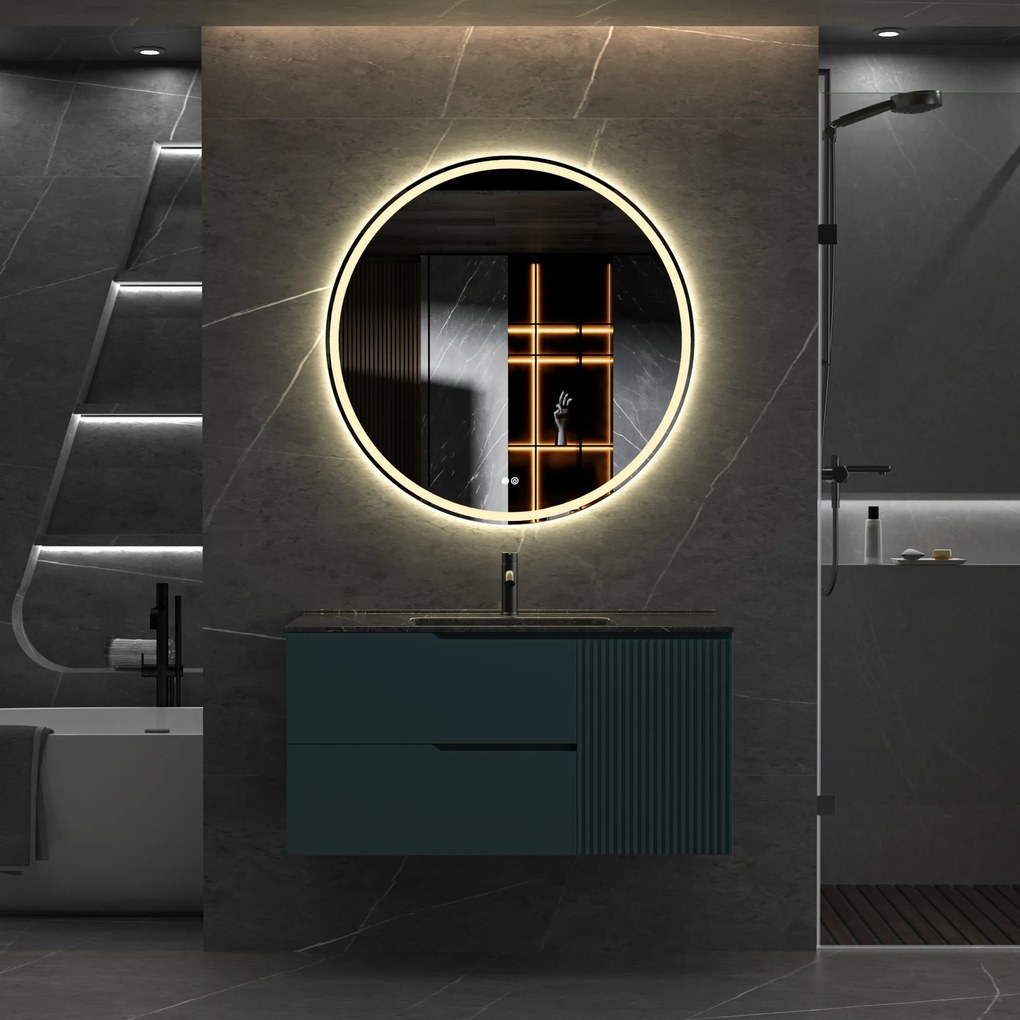 Erga Carla, okrúhle LED zrkadlo 90cm, 2070 lm, 3 farby svetla, ERG-V01-208-9090