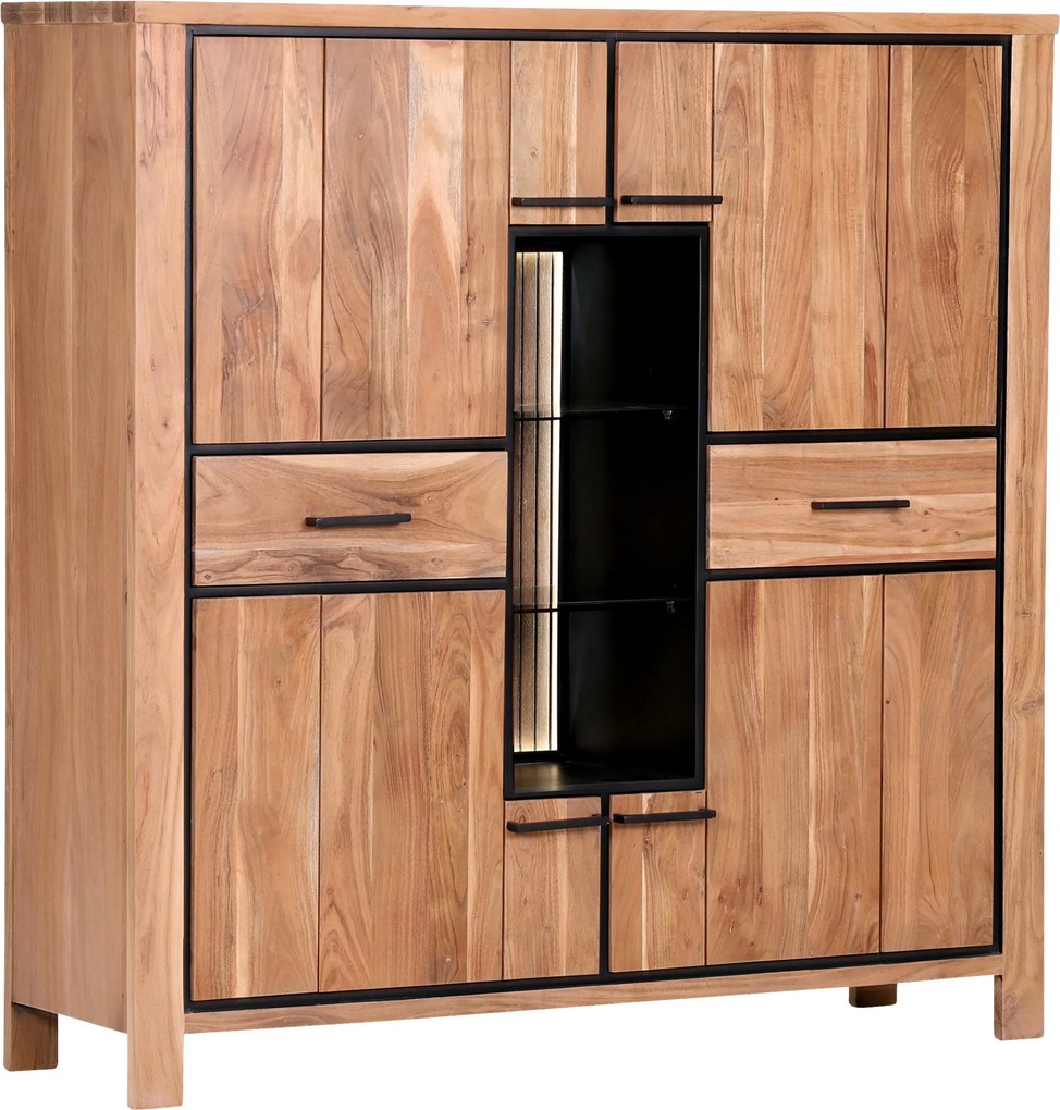 XXXLutz VYSOKÁ KOMODA, akácia, farba akácie, 150/150/44 cm Landscape - Komody - 001877112704