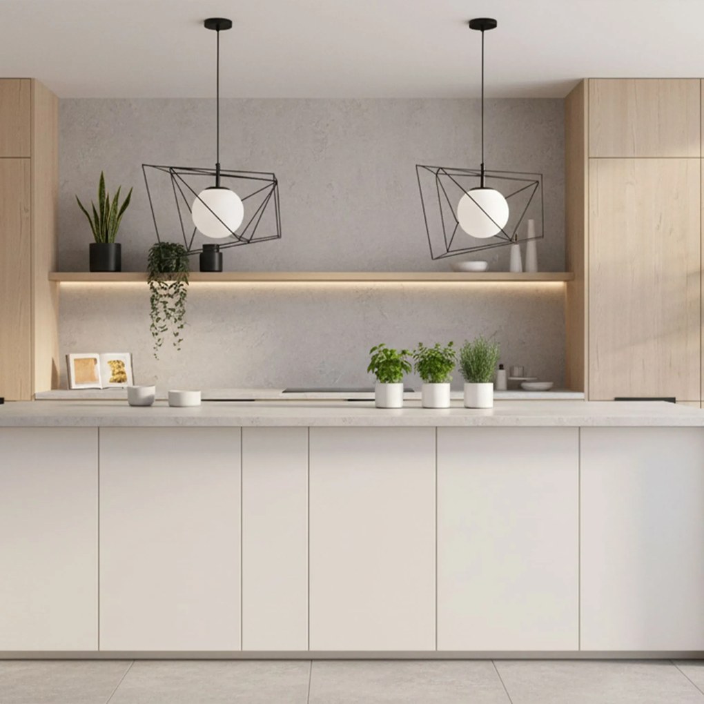 Toolight Toolight, závesná stropná lampa 1xE27 APP1022-1CP, čierna-biela, OSW-06112