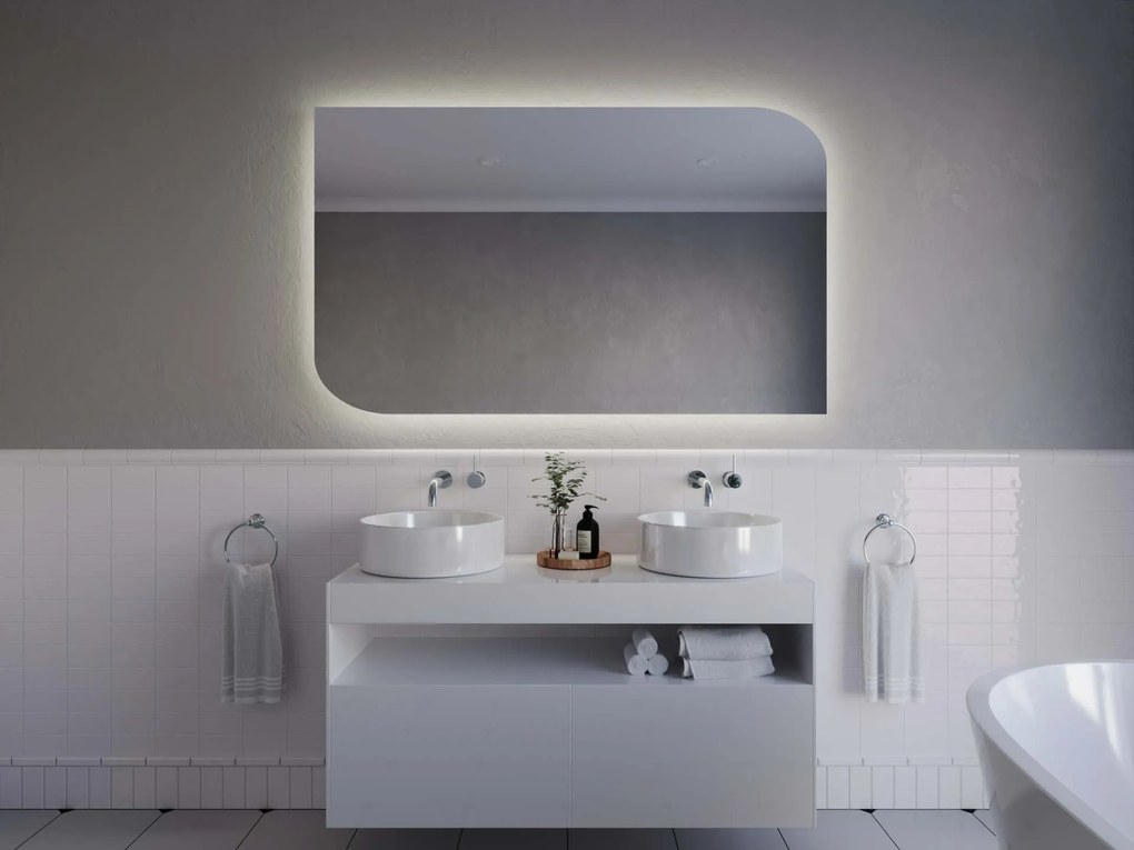 Atypické zrkadlo do kúpeľne s LED osvetlením A6