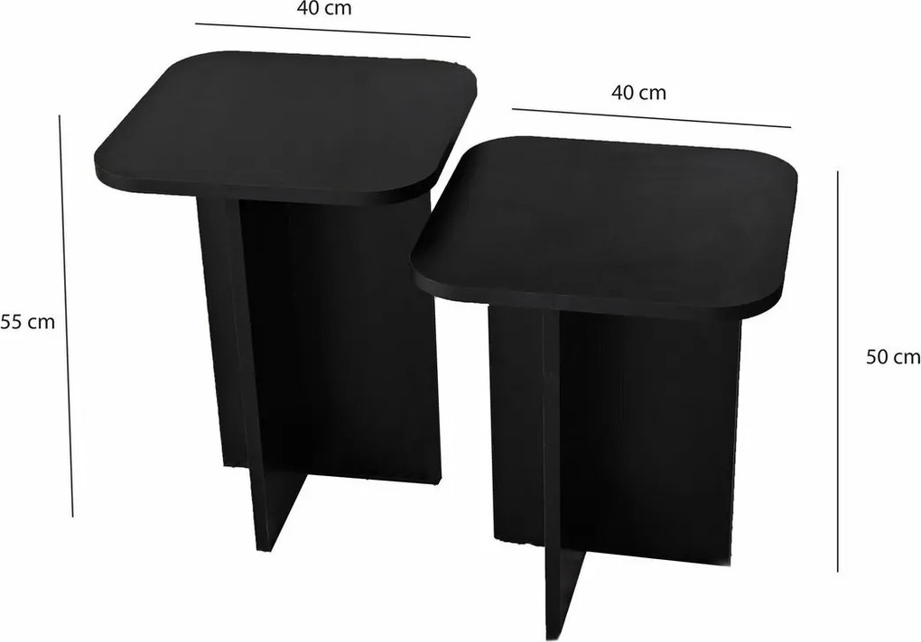 Súprava bočných stolíkov Blues Black, 2 ks