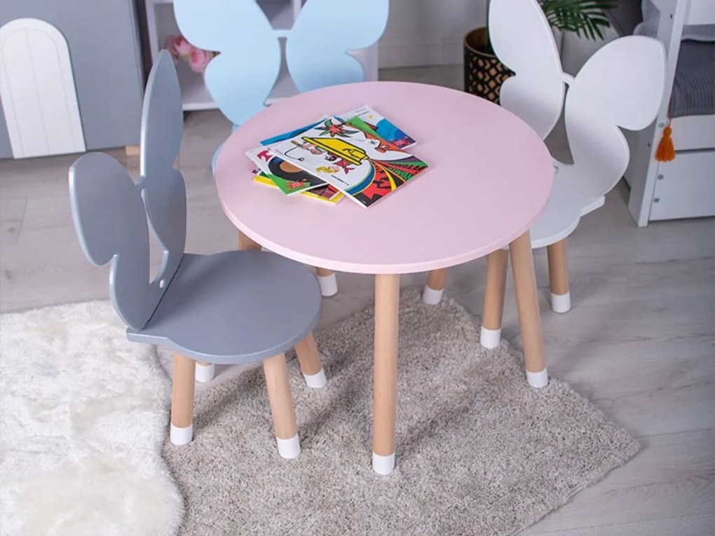 Okrúhly detský stôl z dreva + meno ZADARMO