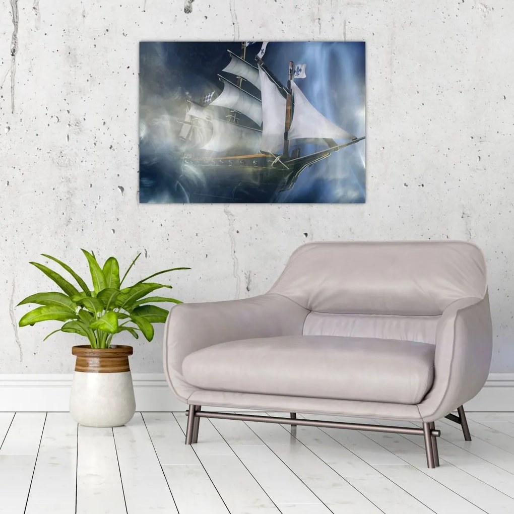 Sklenený obraz - Loď duchov (70x50 cm)