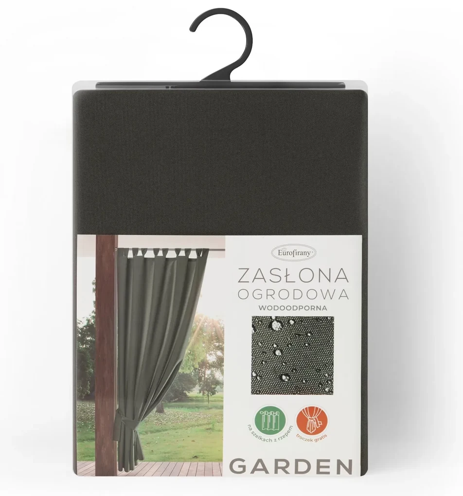 ZÁHRADNÝ VODEODOLNÝ ZÁVES NA PÚTKACH GARDEN 155X260 CM GRAFITOVÁ