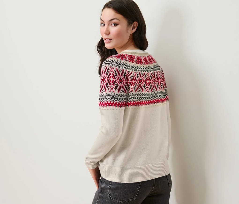 Pletený pulóver s nórskym vzorom