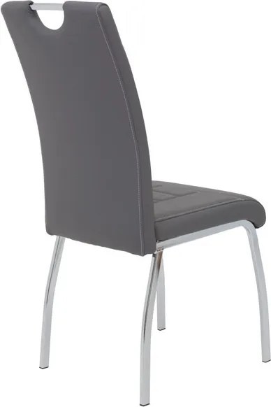 Jedálenská stolička Andrea, šedá ekokoža