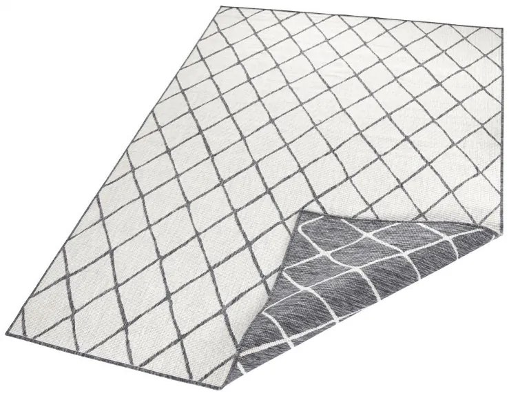 Kusový koberec Twin-Wendeteppiche 103118 grau creme – na von aj na doma, 160x230, šedá, chodba / predsieň, Hanse Home