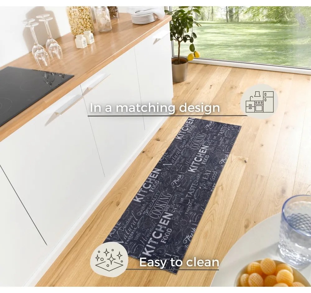 Čierny koberec behúň 50x150 cm Wild Kitchen Board – Hanse Home