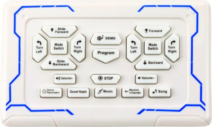 LEAN Toys Diaľkovo ovládaný RC vzdelávací robot Hovorí Tancuje Svetlá Zvuky Modrá