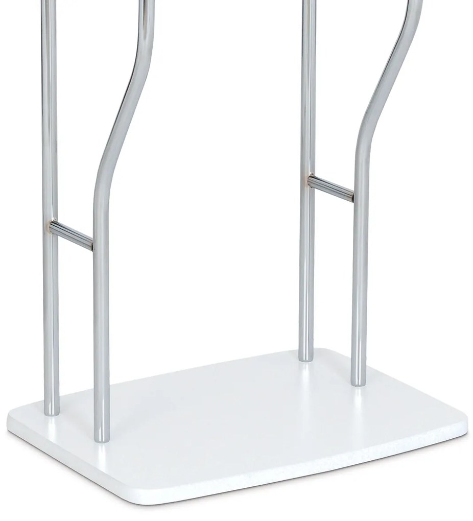 Autronic - Nemý sluha, výška 108 cm, MDF - biely matný lak, kov - chróm, nosnosť 5 kg - 84444 WT