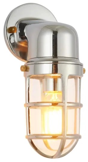 Vonkajšie nástenné svietidlo LUND 1xE27/12W/230V IP44 chróm