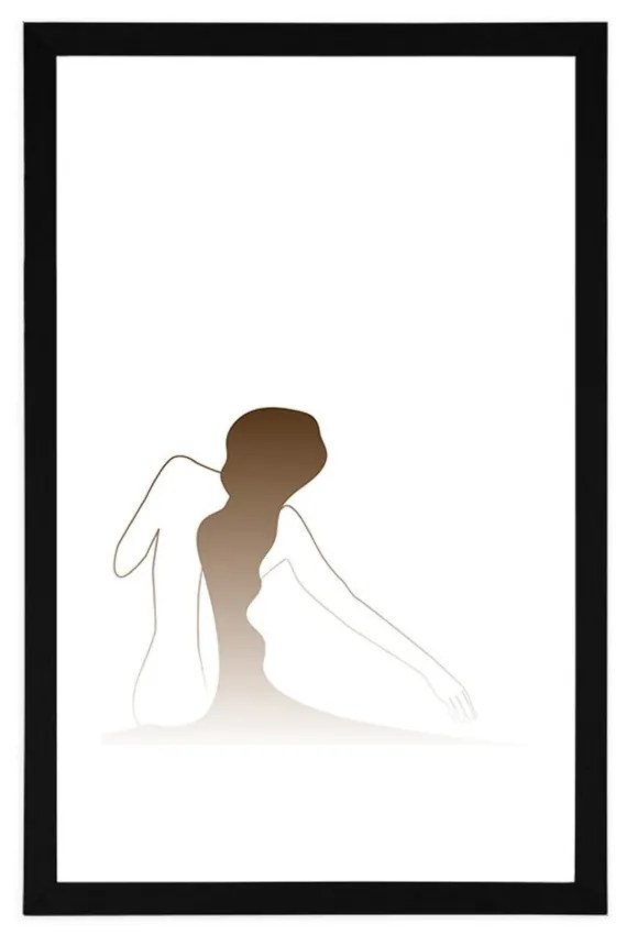 Plagát s paspartou tajomstvo ženského tela - 60x90 white