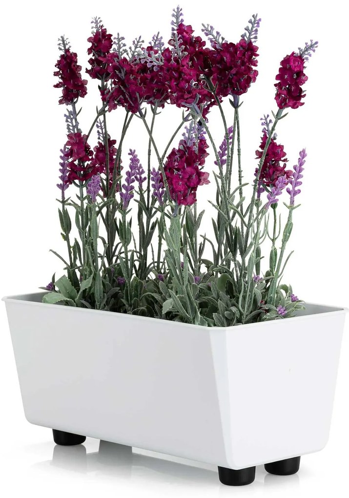 PLASTOVÝ KVETINÁČ SALVIA 28,5X17 CM BIELA
