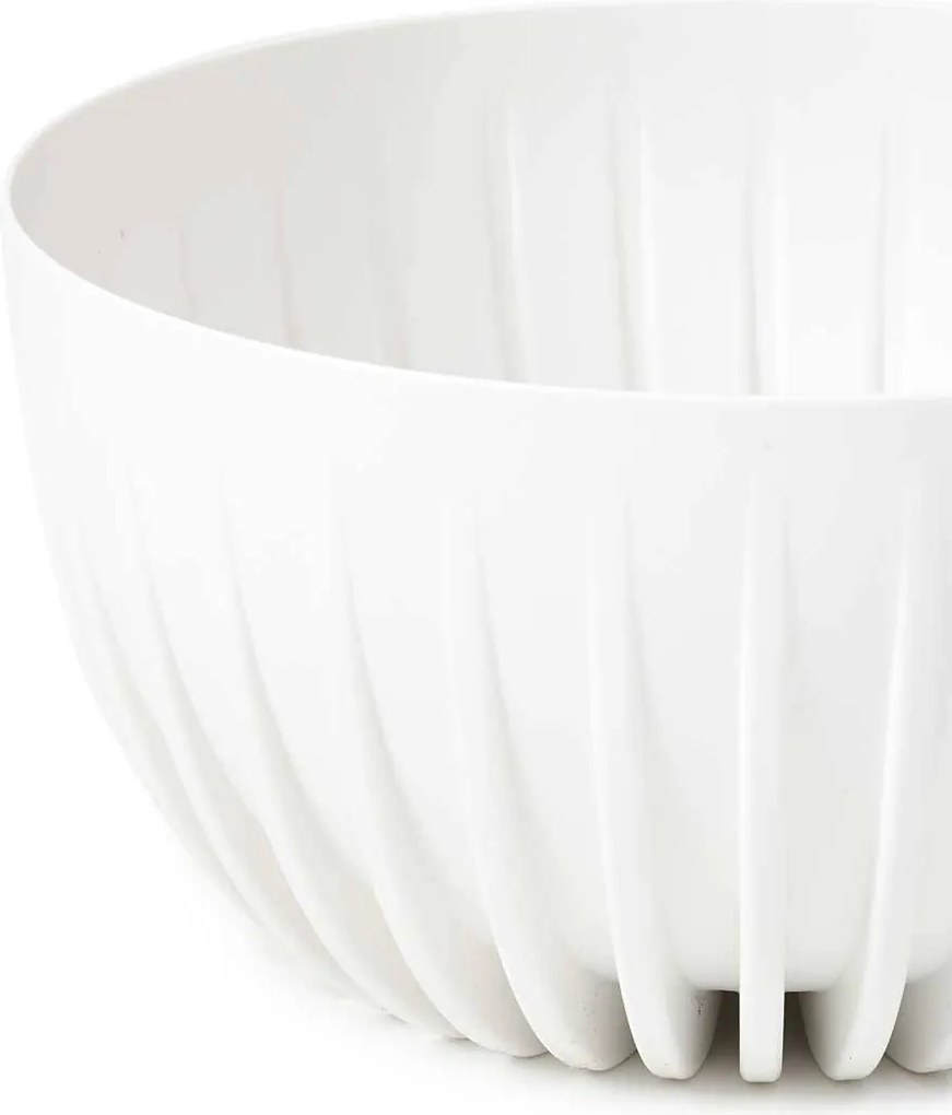 PLASTOVÝ KVETINÁČ STRIPPED ECO SADA 2KS 16X30 CM+15X24 CM BIELA