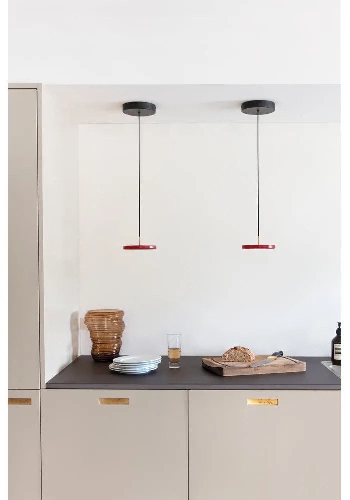 Červené LED závesné svietidlo s kovovým tienidlom ø 15 cm Asteria Micro – UMAGE
