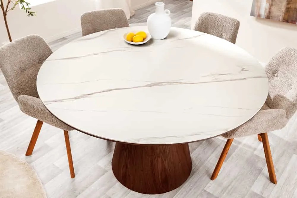 Okrúhly jedálenský stôl Parthenia 120 cm vzor orech