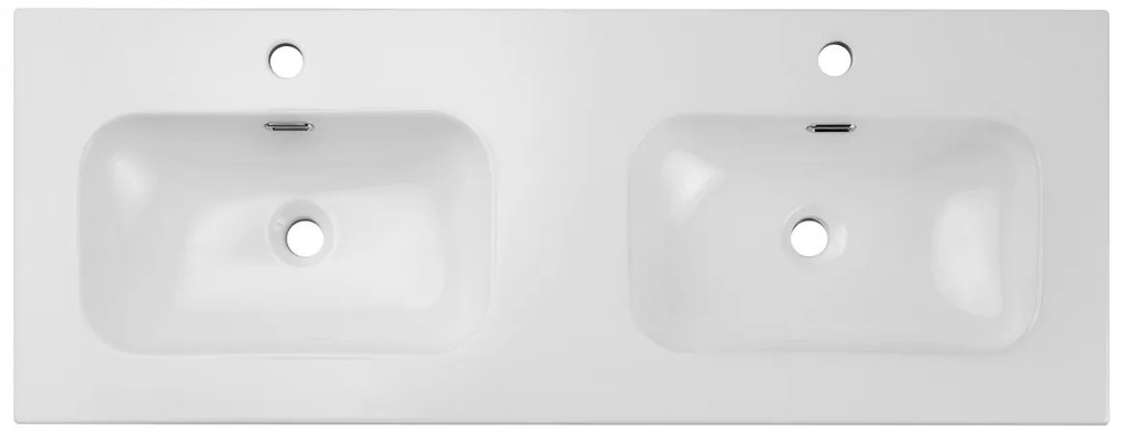 Dvojité umývadlo na zapustenie Fly 120 cm DP biele
