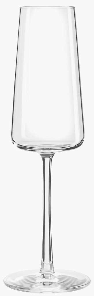 Krištáľové poháre na šampanské v tvare kužeľa Power, 6 ks