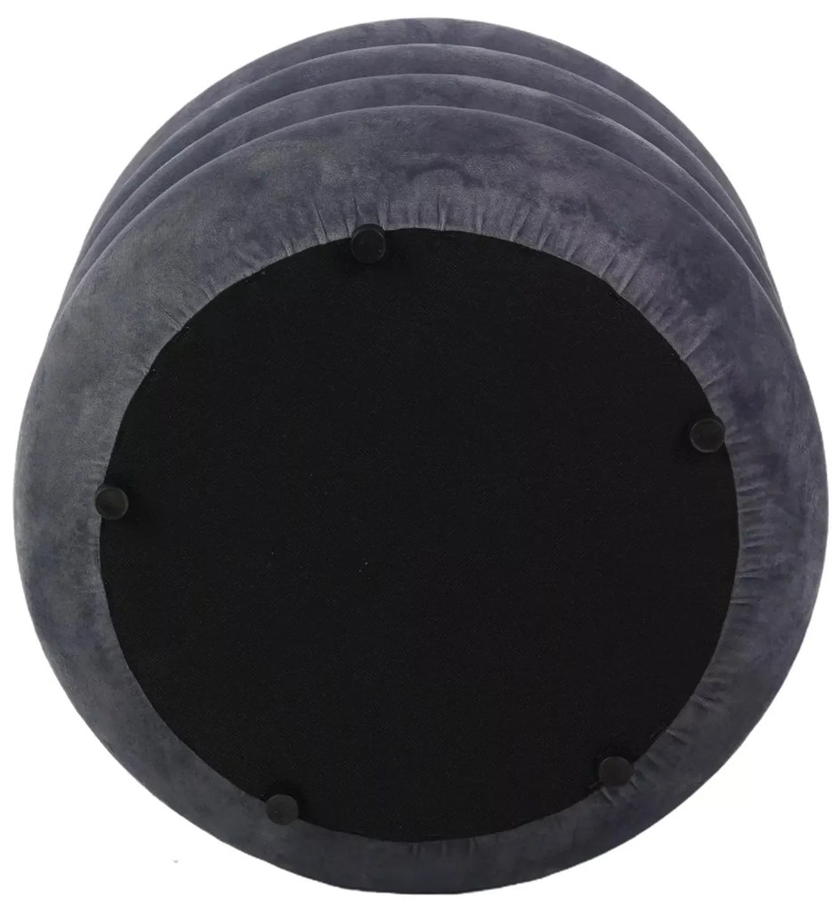 Taburet Calvi Velvet s úložným prostorem šedý