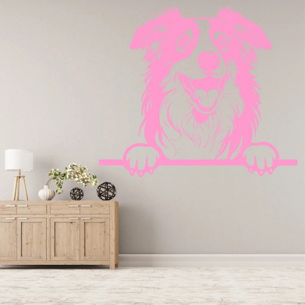 Veselá Stena Samolepka Austrálsky ovčiak Farba: modrá, Veľkosť: 80 x 69 cm