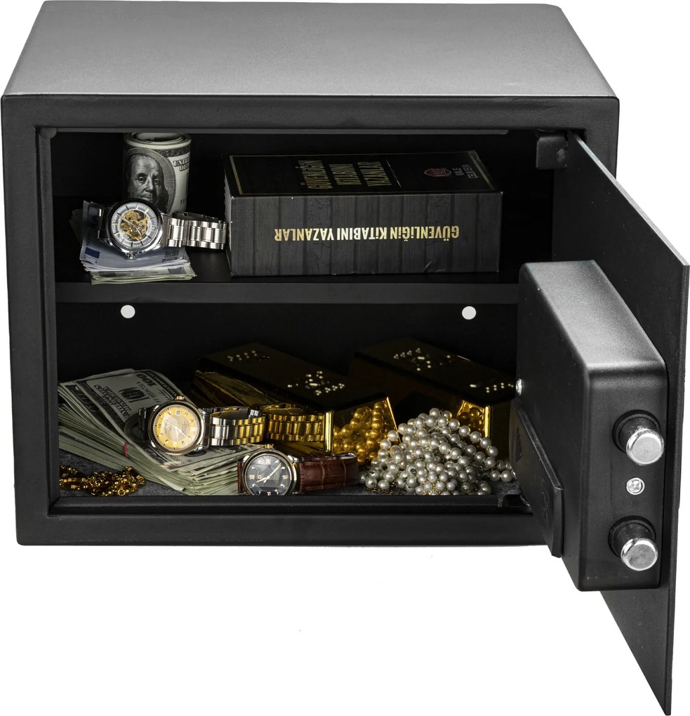 Digitálny trezor BestBerg BBSB-4C / 30 x 38 x 30 cm / čierna